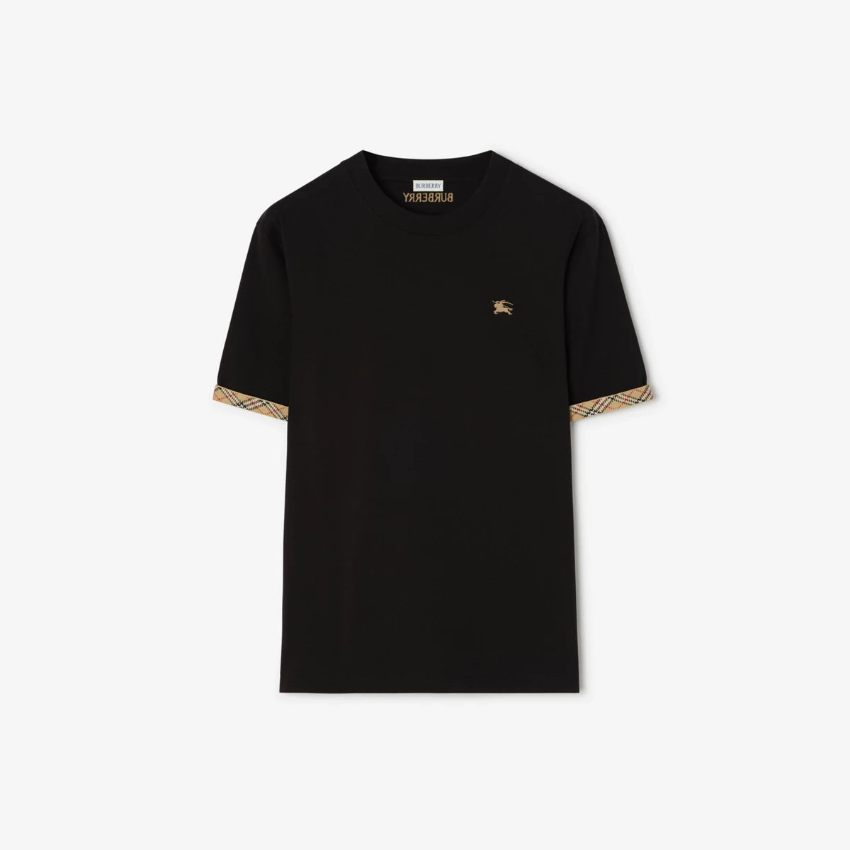 T-shirt Burberry noir avec détails Check