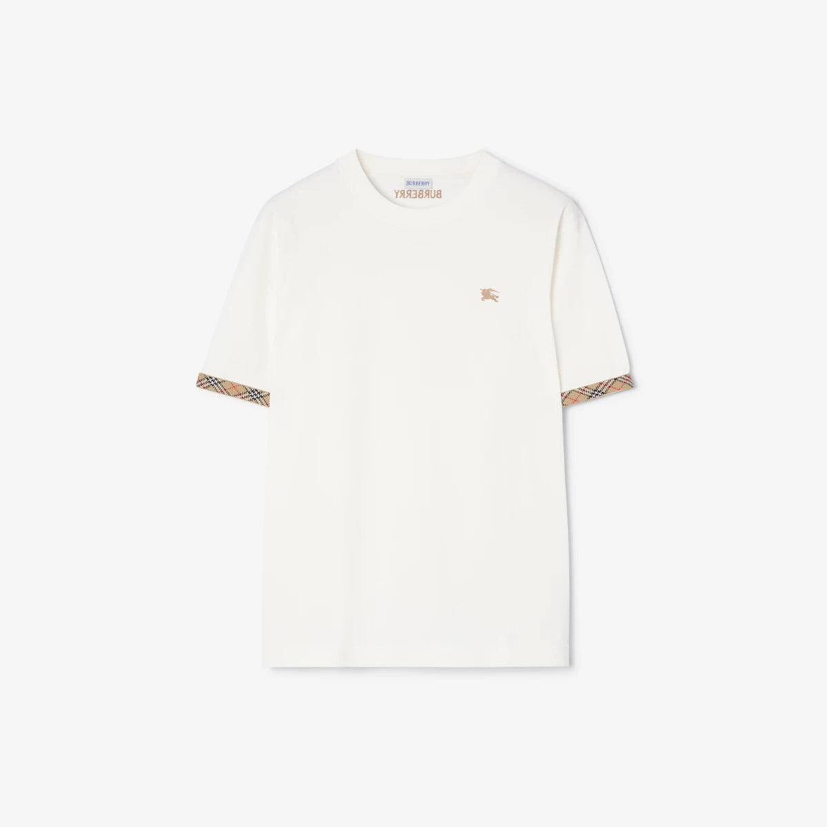 T-shirt Burberry blanc avec détails Check