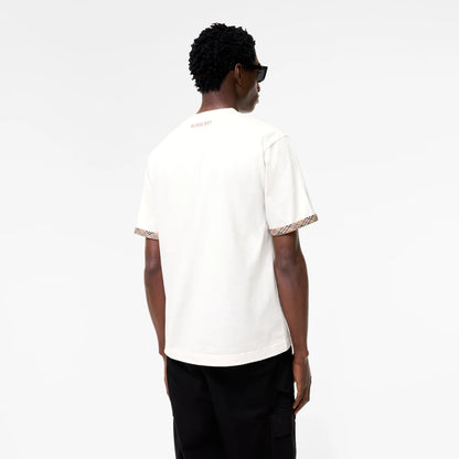 T-shirt Burberry blanc avec détails Check