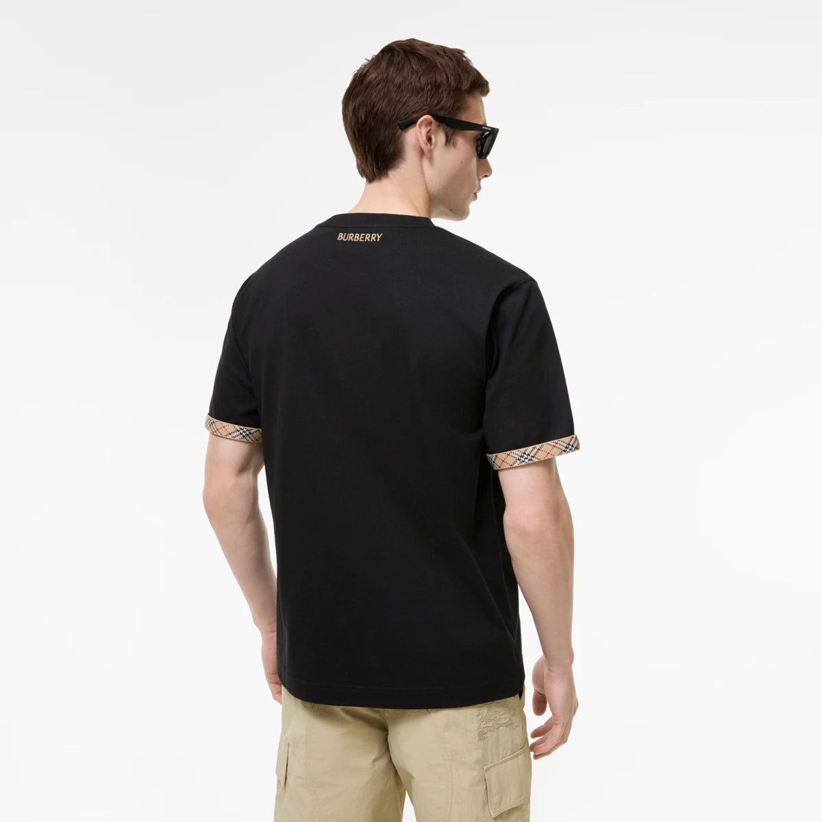 T-shirt Burberry noir avec détails Check