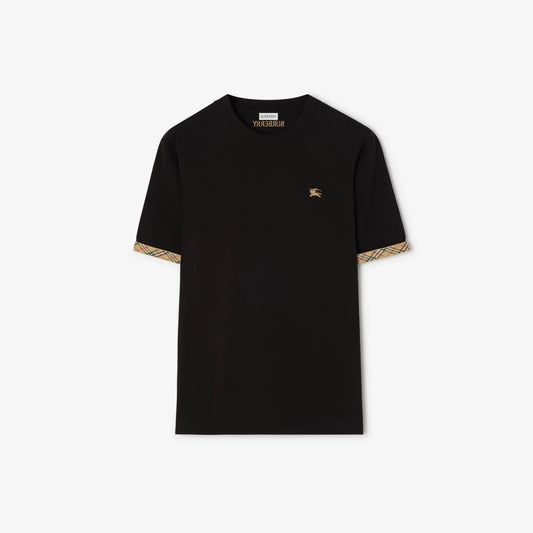 T-shirt Burberry noir avec détails Check