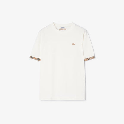 T-shirt Burberry blanc avec détails Check