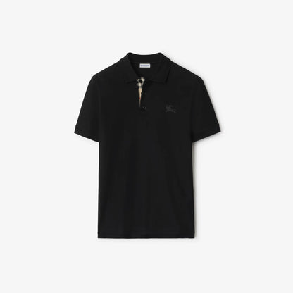 Polo Burberry noir avec patte Check