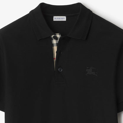 Polo Burberry noir avec patte Check